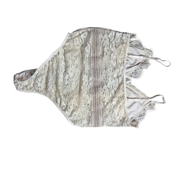 Nasty Girl Lace Body Suit S/M No size tags Cream romance feminine whimsical - Picture 12 of 16